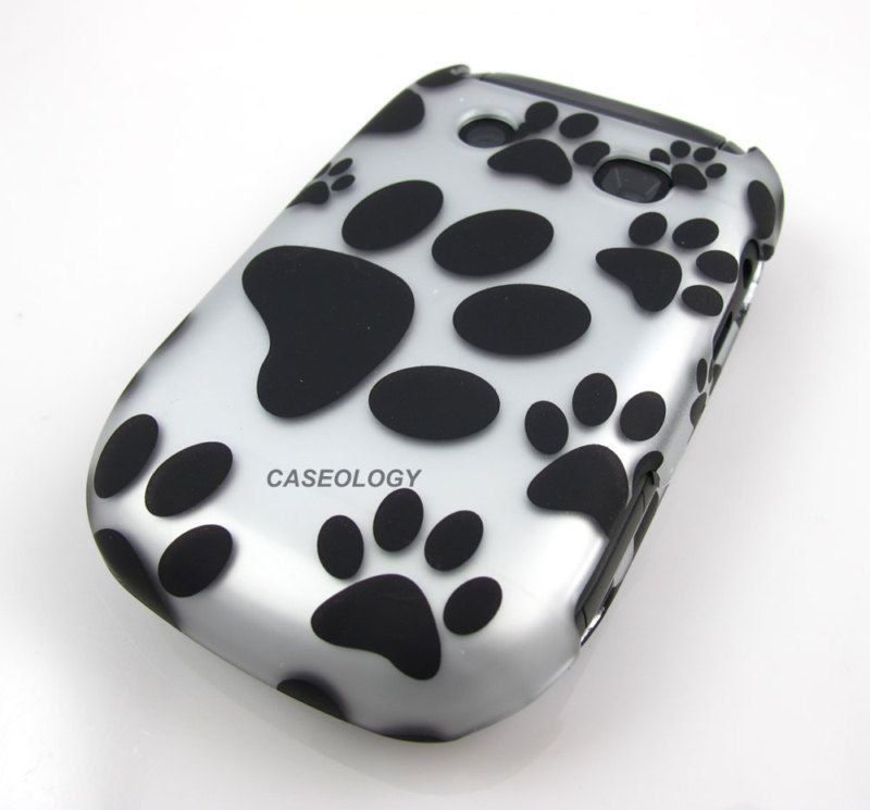 BLK PUPPY PAWS COVER HARD CASE BLACKBERRY STYLE 9670  