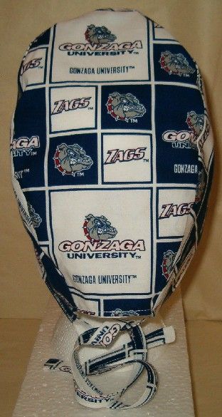 SURGICAL SCRUB HAT CAP MADE W GONZAGA UNIVERSITY FABRIC  