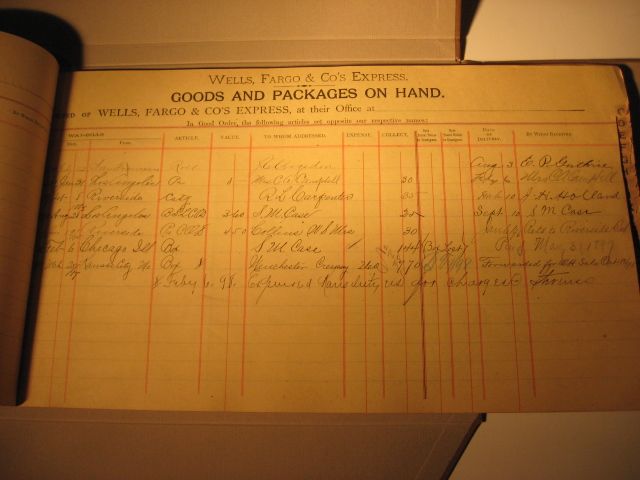 1890s CALIFORNIA WELLS FARGO ON HAND BOOK LEDGER  