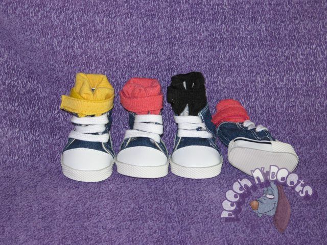 Denim Jean Dog Sneakers/shoe (YELLOW) Large Shih Tzu  