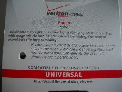 VERIZON WIRELESS LEATHER PHONE POUCH CASE BLACK SWIVEL  