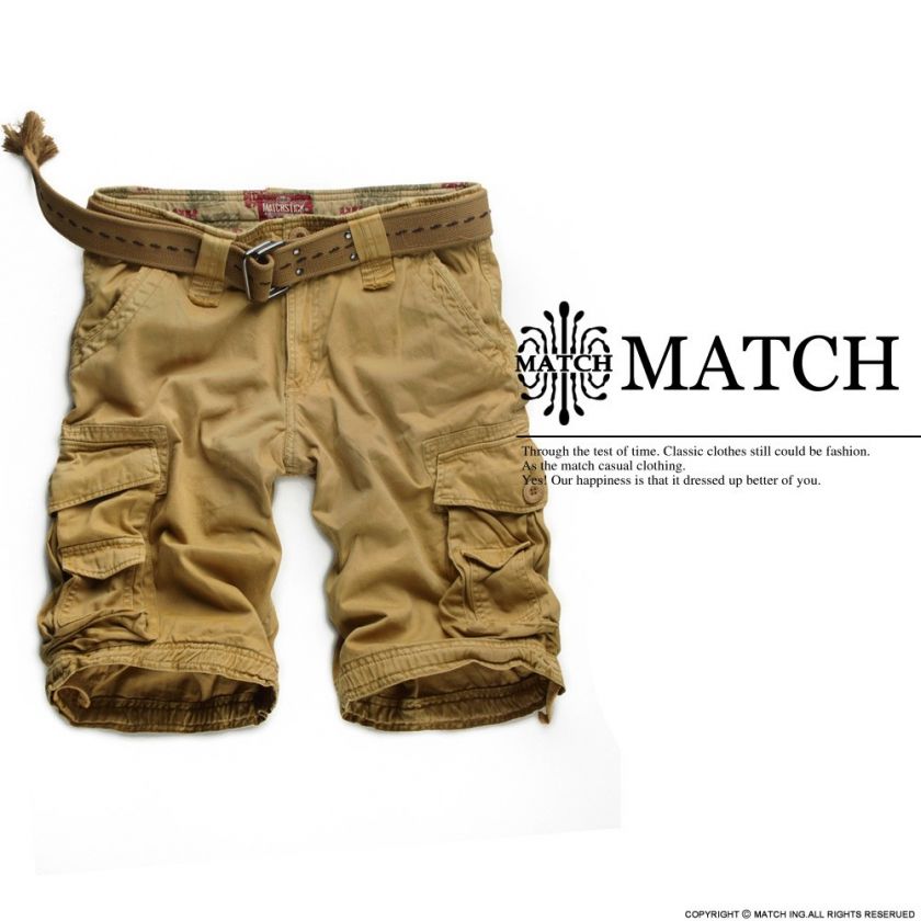 NEW Match Mens Vintage Cargo Shorts Sz 30 36 Free S&H  