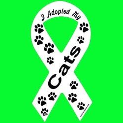 Adopted My Cats Ribbon Magnet,4 Dog Cat Pet Rescue  