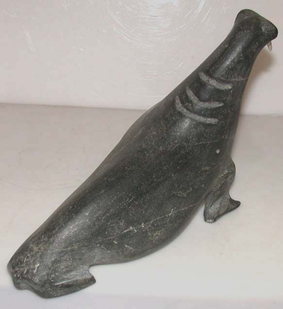 Vintage Artistic Inuit Stone Walrus, mid 1960s   70s  