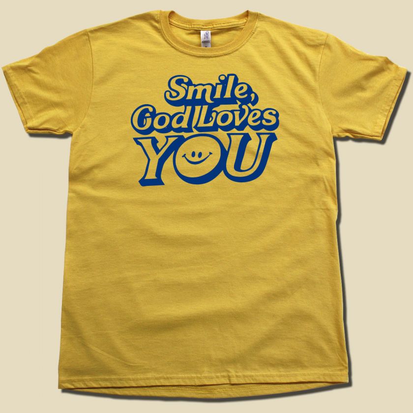 This righteous SMILEY FACE t shirt is screen printed on super soft 