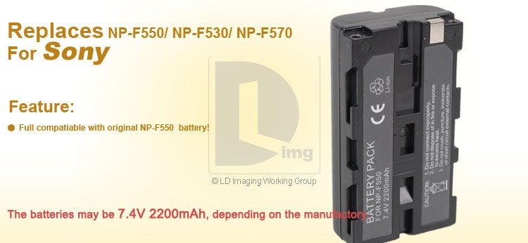 2200mAh NP F550 Li Ion Rechageable Battery Pack F Sony Camcorder NP 