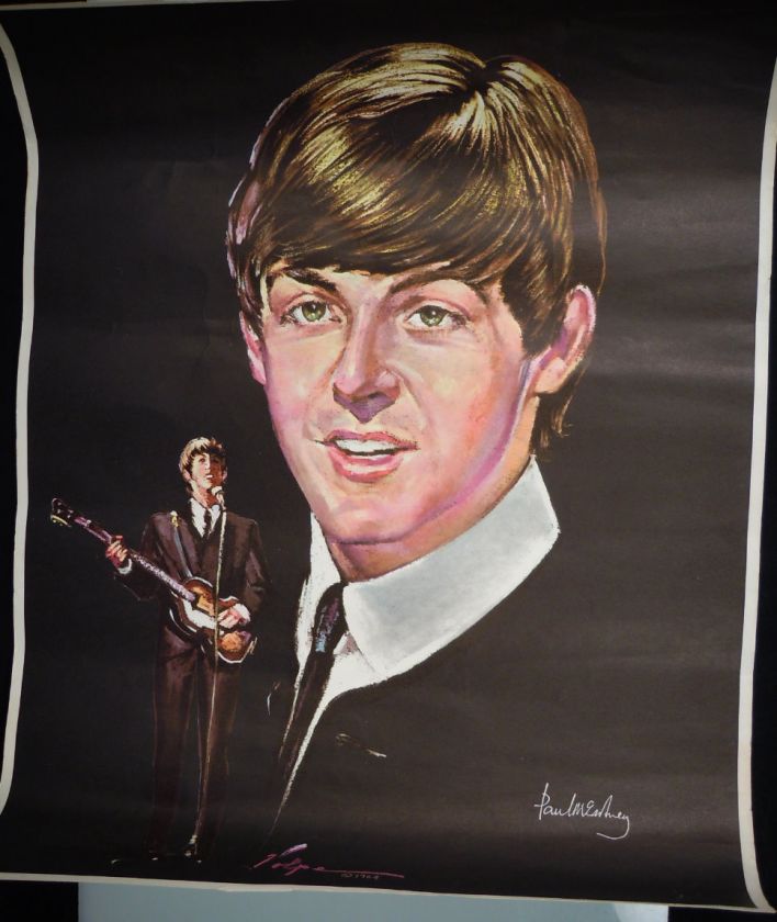 Vintage 1964 Beatles Poster by Volpe PAUL McCARTNEY  