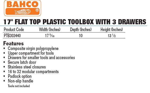 composite virgin polyproplylene upper compartment for tools secure 