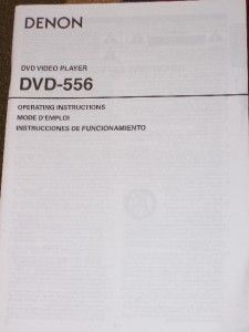 Denon DVD 556 Video Player Owner Manual/Operating  