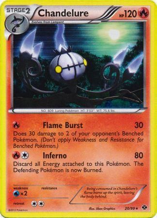 card chandelure number 20 99 evolution stage 2 pokemon set b w next 