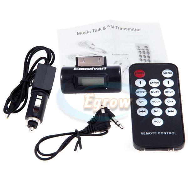 FM Transmitter+Car Charger+Remote control for iPhone 4S/4/3GS/3G iPOD 