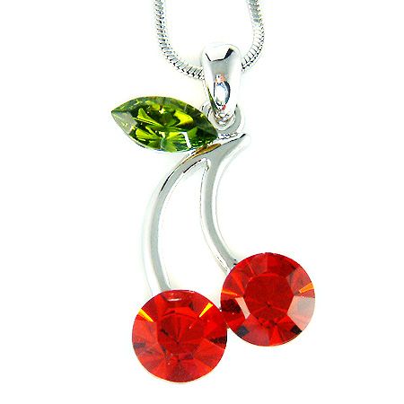 Swarovski Crystal SEXY ~RED CHERRY~~ Pendant Necklace  