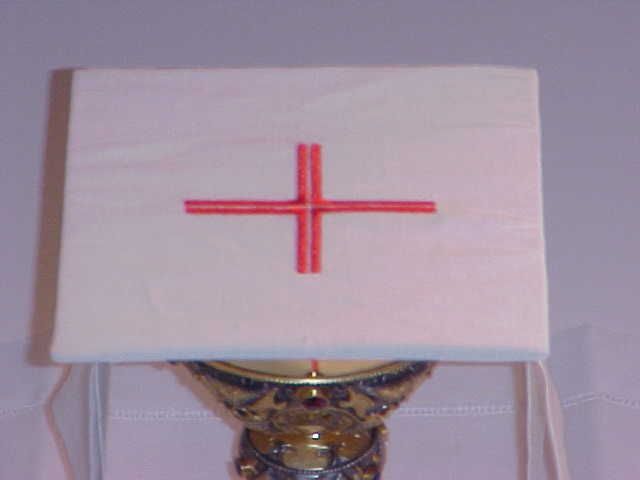 Pall Altar Linen Red Vatican Cross Vestment  