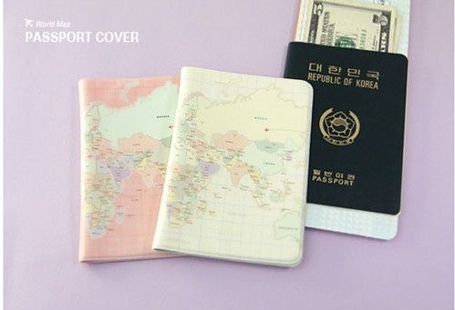 pair of World Map Passport Cover/Fashion/CUTE//