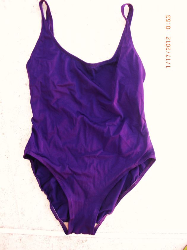 Womens Anne Klein PURPLE JEWEL TONE One Piece Swim Suit 14  