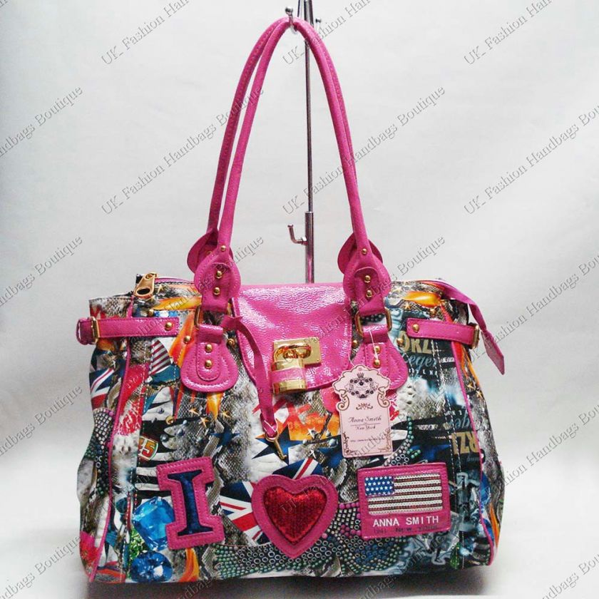 LONDON ANNA SMITH SEQUIN I LOVE NY PADLOCK SHOUDLER BAG  