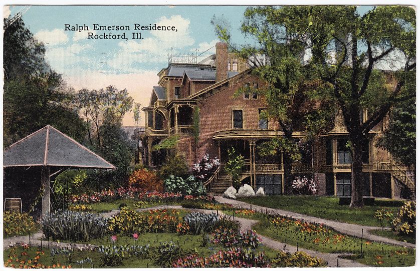 View of the Ralph Emerson Residence, Rockford IL 1915  