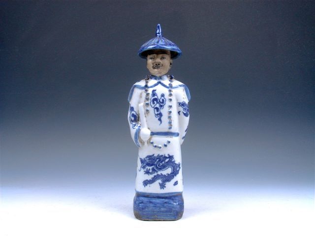 Ship From U.S* Vintage Blue&White Porcelain Chinese Emperor In Dragon 