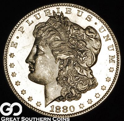 1880 S Morgan Silver Dollar PROOFLIKE NEAR GEM BU++/GEM BU  