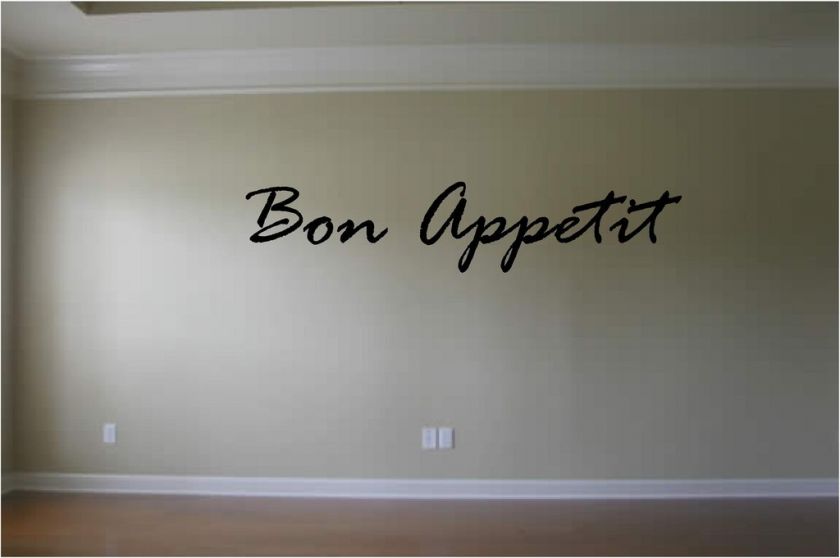 Bon Appetit Wall Decor Decal   You Pick Color  