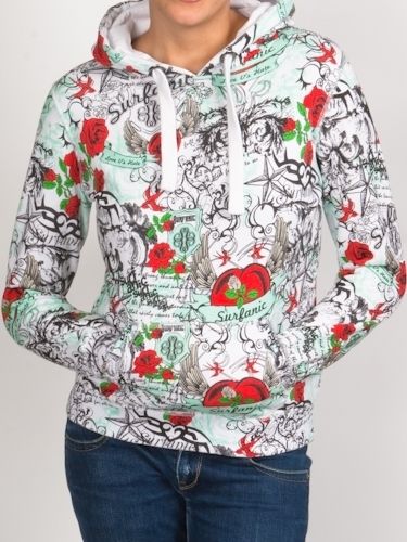   Heart Rose Wings Snowboard Ski Top Sweatshirt WHITE RP£50  