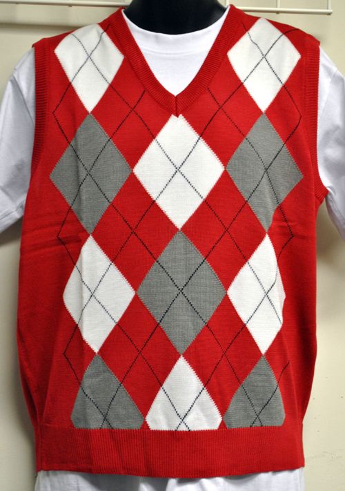 Argyle Sweater Vest   RED  