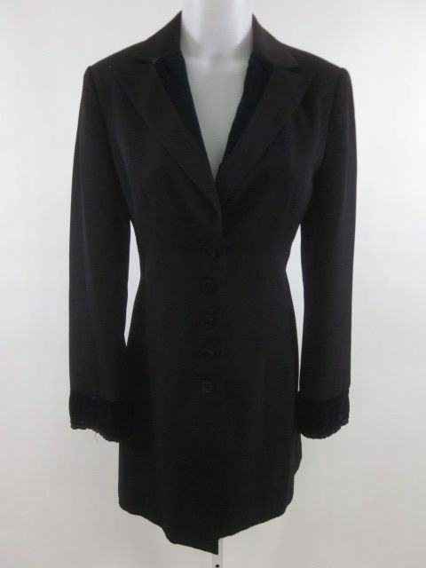 STATE OF CLAUDE MONTANA Black Blazer Pants Suit Sz 8  