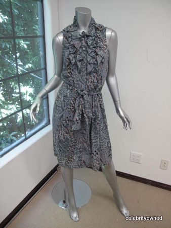 Twelfth St. Cynthia Vincent Blue Feather Print Dress 10  