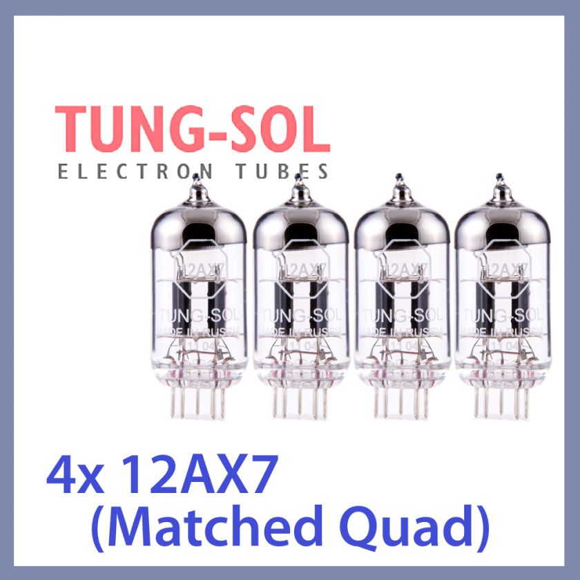 4x NEW Tung Sol 12AX7 Reissue TungSol Vacuum Tube ECC83, Matched Quad 