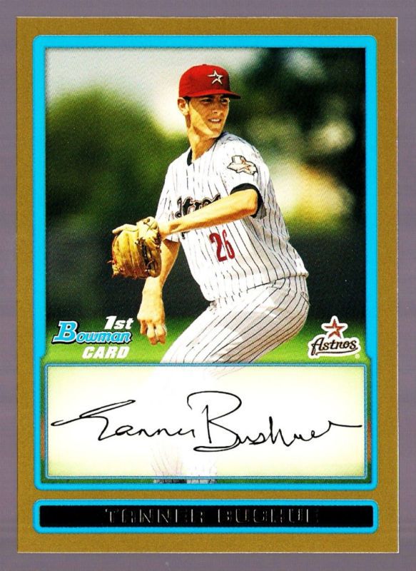 TANNER BUSHUE HOUSTON ASTROS 2009 BOWMAN GOLD ROOKIE RC  