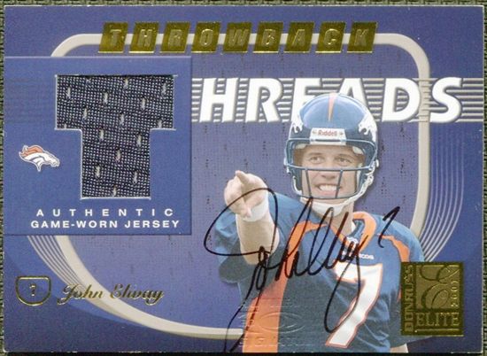 2001 Donruss Elite Passing Torch Dual Jersey Auto John Elway Brian 