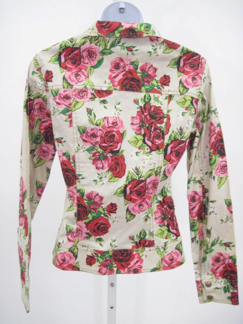 NWT TICCI TONETTO Beige Floral Snap Jacket Shirt S $228  