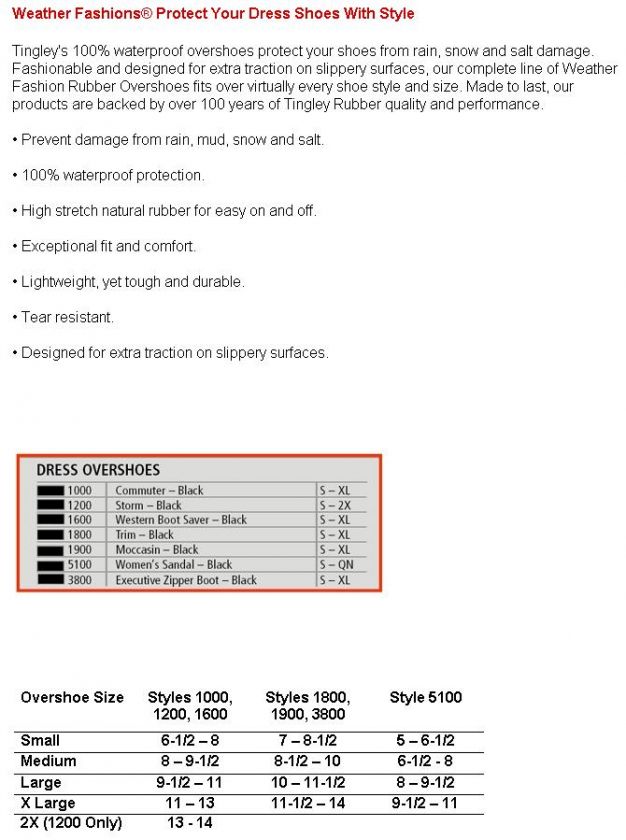 TINGLEY 1200 Storm Classic Rubber Overshoe All Sizes  