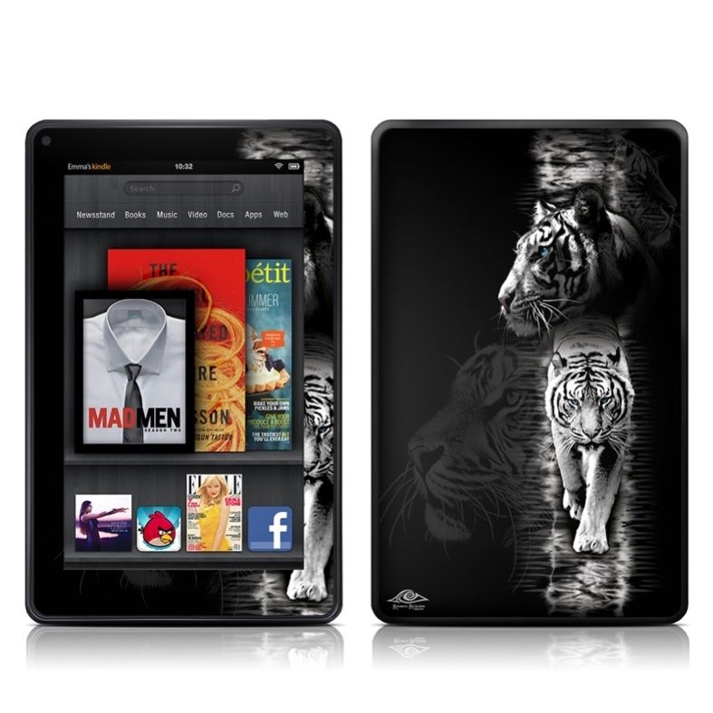  Kindle Fire DecalGirl MATTE Skin Kit ~ WHITE TIGER  