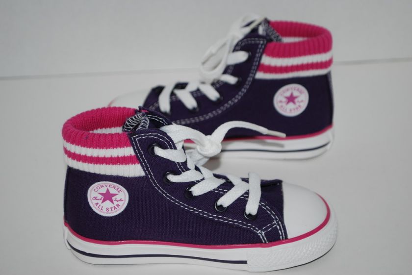 NEW CONVERSE HI TOP SOCK sneaker 7 8 PINK / PURPLE shoe  