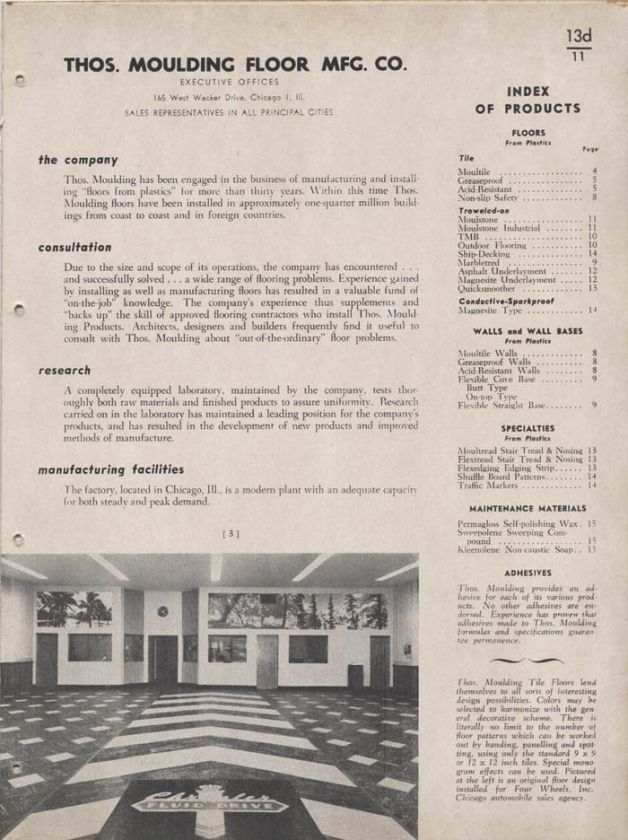 1947 Thos Moulding Floors Asbestos Flooring Catalog  