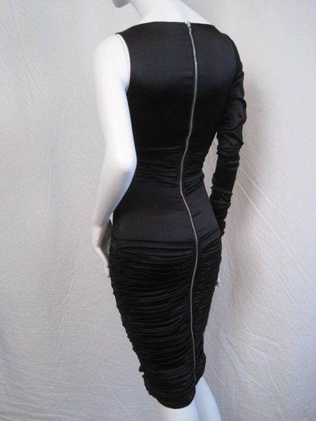 1950 Thomas Wylde Dress Rouched One Sleeve S #000744  