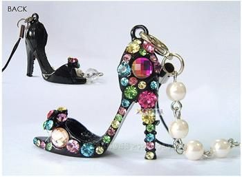 High Heeled shoes Mobile Cell I PHONE CHARMS STRAP white x362  