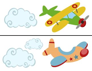 75 the cloud measures 4 x 2 25 the bottom airplane measures 5 5 