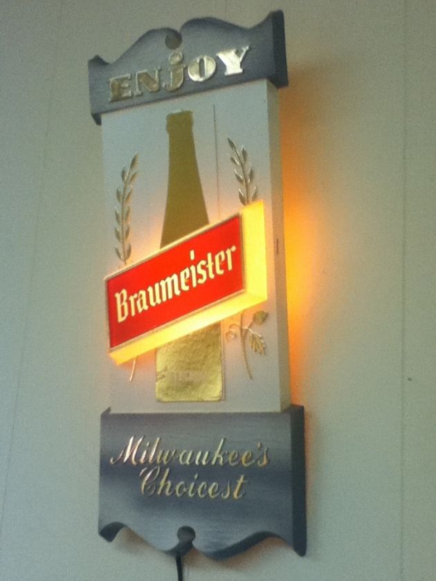 BRAUMEISTER BEER LIGHT MILWAUKEE INDEPENDENT BREWER VINTAGE LIGHTED 