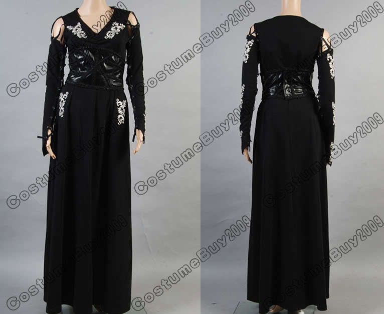 Harry Potter Bellatrix LeStrange Black Dress Costume  