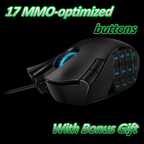 Razer NAGA Pro Gaming MMO Lazer Mouse 3.5Ghz 5600dpi 17 Button for PC 