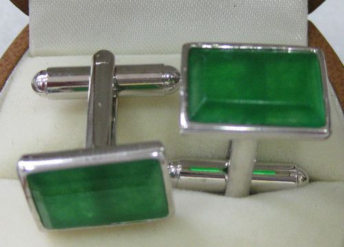 Elegant malaya jade Men Cufflinks  