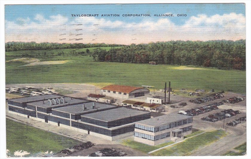 Alliance Ohio taylorcraft Aviation Corp. 1948 Linen Postcard  