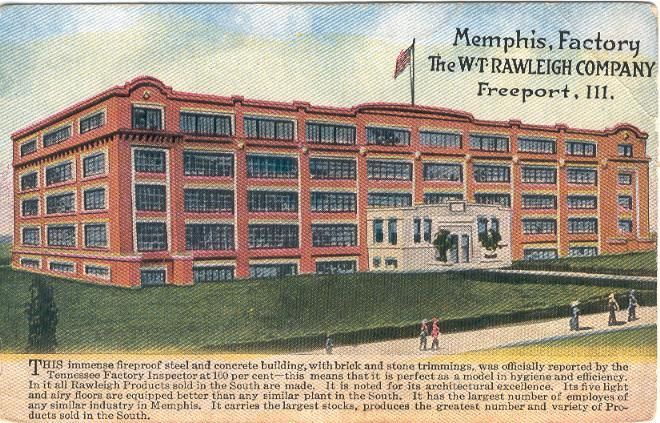 TN MEMPHIS W T RALEIGH of FREEPORT IL postcard  