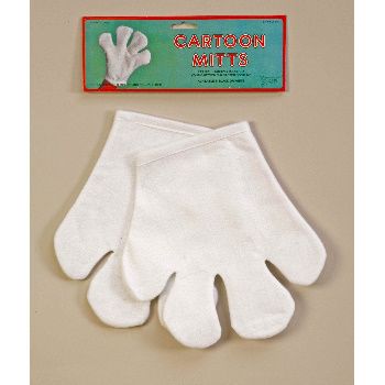   GLOVES White Felt Mickey Mouse Hand Costume Jumbo Funny Big  