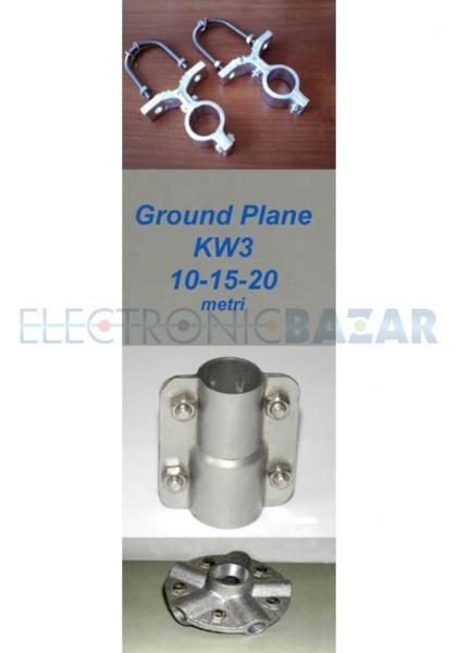 Ground Plane vertical antenna 14/21/28 MHz PKW KW3  