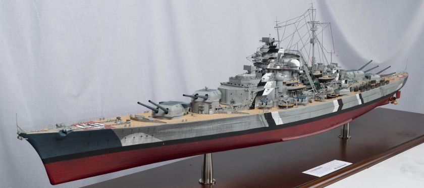 144 BISMARCK GERMAN BATTLE SHIP MUSEUM QUALITY CUSTOM MADE NEW BUILT 