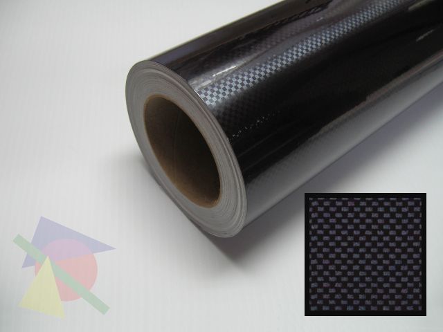 25 Wide Black Carbon Fiber Vinyl Sign Film Roll  