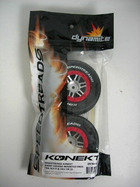 Dynamite SpeedTreads Konekt SC Mounted Tires Slash 2WD Rear 4x4 Fr/R 